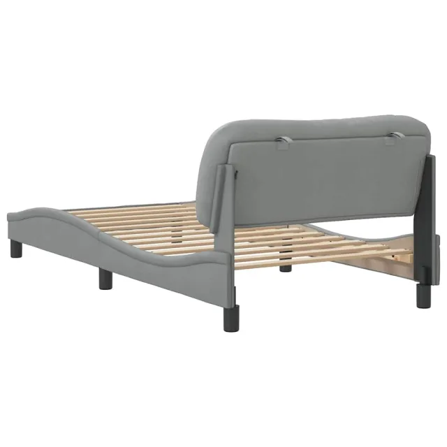 Cadre de lit sans matelas Hvar gris clair 100x200 cm tissu