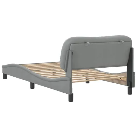 Cadre de lit sans matelas Hvar gris clair 100x200 cm tissu