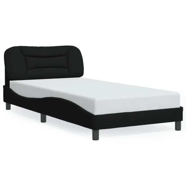 Cadre de lit sans matelas Hvar noir 100x200 cm tissu