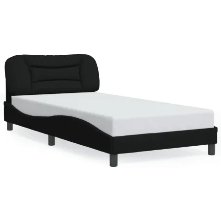 Cadre de lit sans matelas Hvar noir 100x200 cm tissu