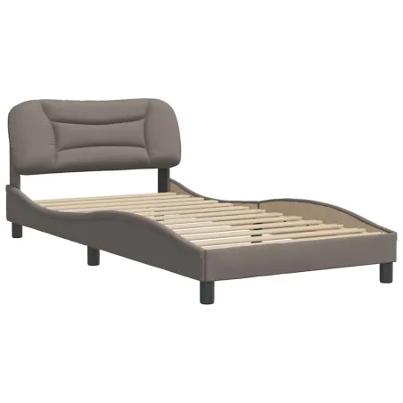 Cadre de lit sans matelas Hvar taupe 100x200 cm tissu
