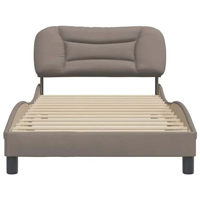 Cadre de lit sans matelas Hvar taupe 100x200 cm tissu