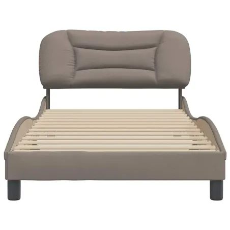 Cadre de lit sans matelas Hvar taupe 100x200 cm tissu