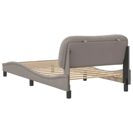 Cadre de lit sans matelas Hvar taupe 100x200 cm tissu