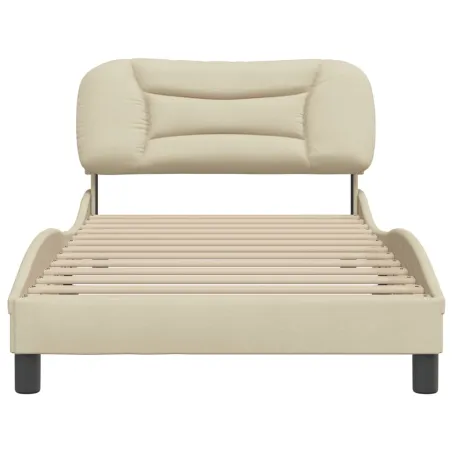 Cadre de lit sans matelas Hvar crème 100x200 cm tissu