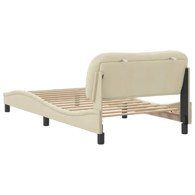 Cadre de lit sans matelas Hvar crème 100x200 cm tissu