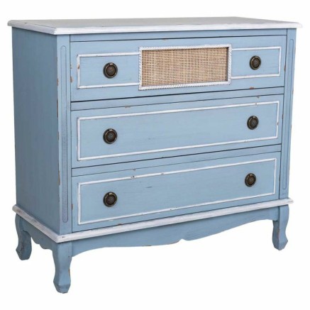 Ladenkast Alexandra House Living Blauw Rotan Sparrenhout Hout MDF 38 x