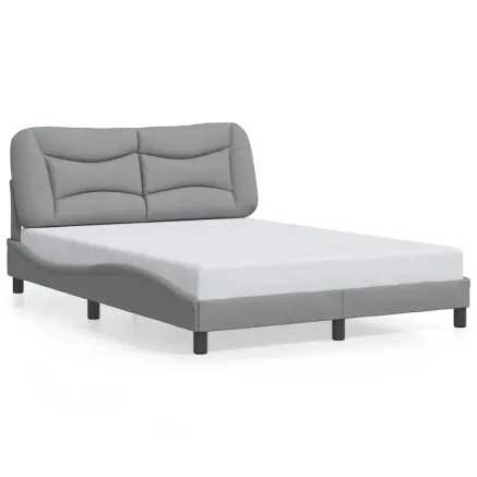 Cadre de lit sans matelas Hvar gris clair 120x200 cm tissu 2