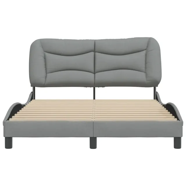 Cadre de lit sans matelas Hvar gris clair 120x200 cm tissu