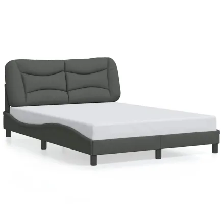 Cadre de lit sans matelas Hvar gris foncé 120x200 cm tissu 2