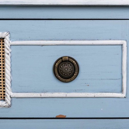 Cómoda Alexandra House Living Azul Ratán Madera de abeto Madera MDF