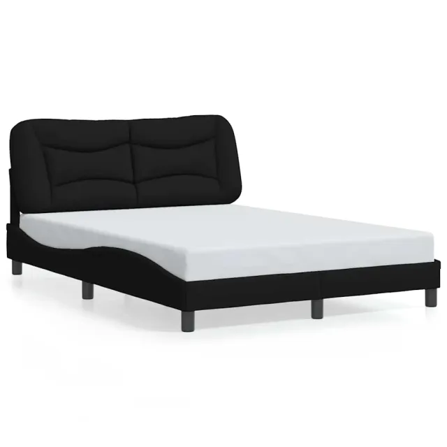 Cadre de lit sans matelas Hvar noir 120x200 cm tissu