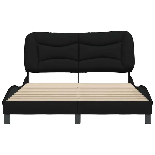 Cadre de lit sans matelas Hvar noir 120x200 cm tissu
