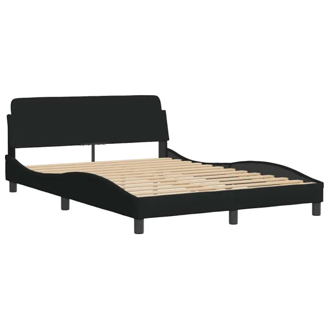 Cadre de lit sans matelas Hvar noir 120x200 cm tissu