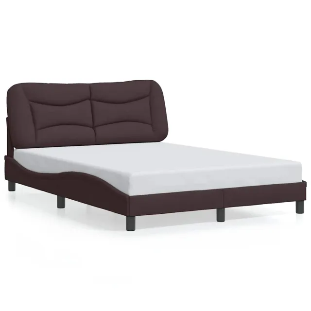 Cadre de lit sans matelas Hvar marron foncé 120x200 cm tissu