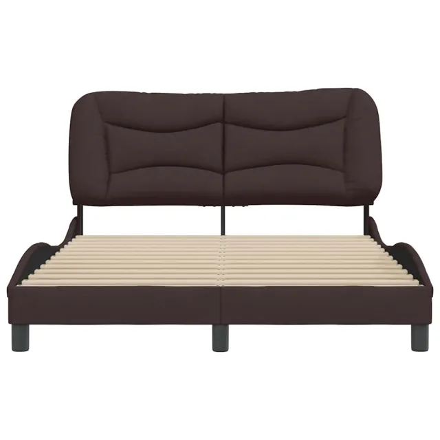 Cadre de lit sans matelas Hvar marron foncé 120x200 cm tissu