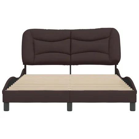 Cadre de lit sans matelas Hvar marron foncé 120x200 cm tissu