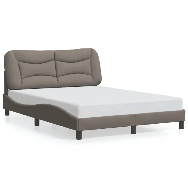 Cadre de lit sans matelas Hvar taupe 120x200 cm tissu