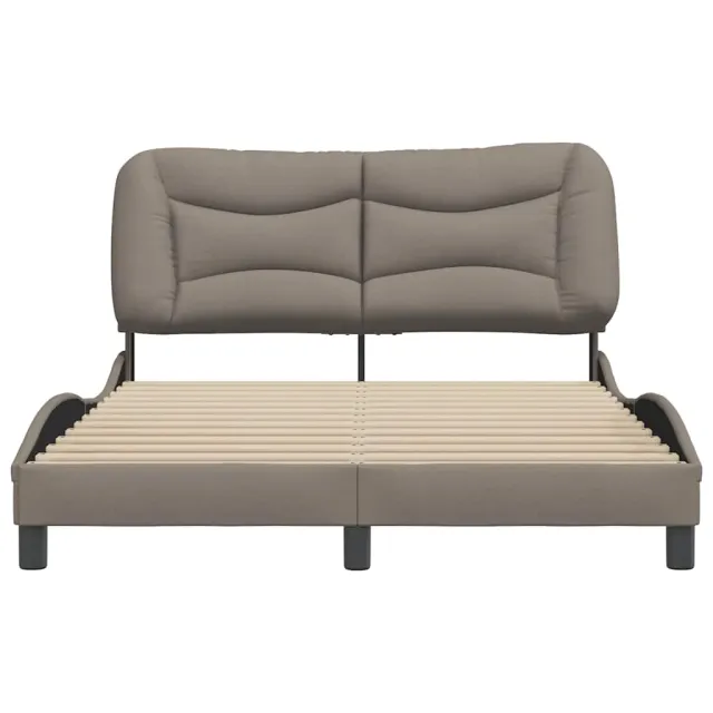 Cadre de lit sans matelas Hvar taupe 120x200 cm tissu