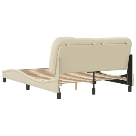 Cadre de lit sans matelas Hvar crème 120x200 cm tissu