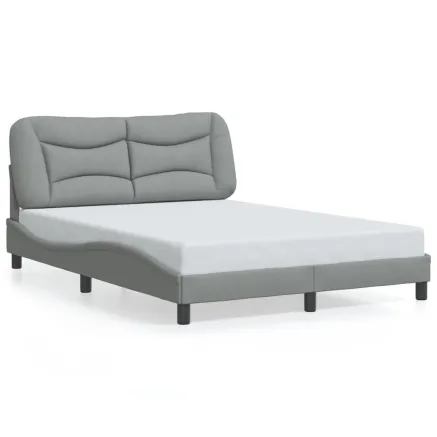 Cadre de lit sans matelas Hvar gris clair 140x190 cm tissu 2