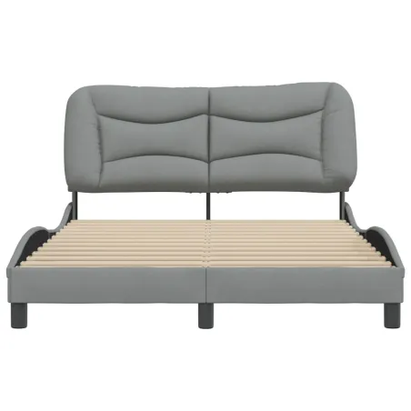 Cadre de lit sans matelas Hvar gris clair 140x190 cm tissu
