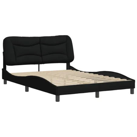 Cadre de lit sans matelas Hvar noir 140x190 cm tissu