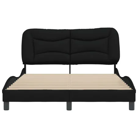 Cadre de lit sans matelas Hvar noir 140x190 cm tissu