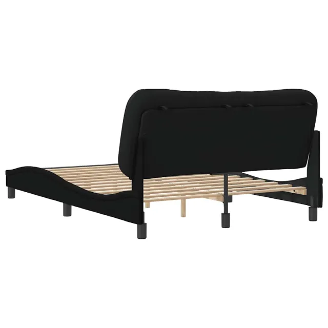 Cadre de lit sans matelas Hvar noir 140x190 cm tissu