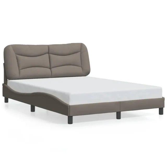 Cadre de lit sans matelas Hvar taupe 140x190 cm tissu