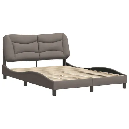 Cadre de lit sans matelas Hvar taupe 140x190 cm tissu