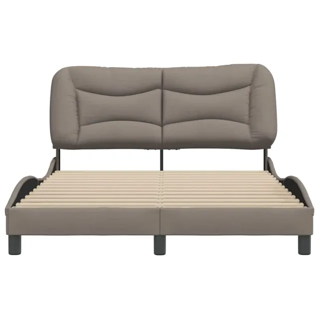 Cadre de lit sans matelas Hvar taupe 140x190 cm tissu