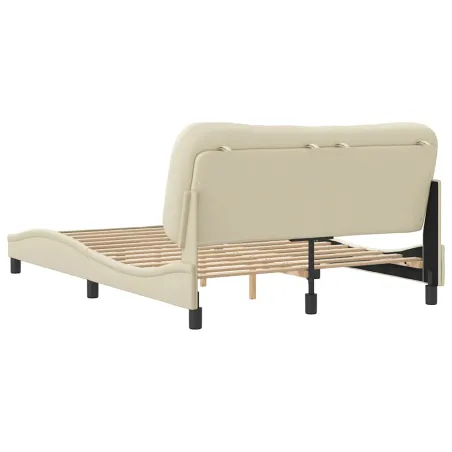 Cadre de lit sans matelas Hvar crème 140x190 cm tissu