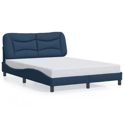 Cadre de lit sans matelas Hvar bleu 140x190 cm tissu 2
