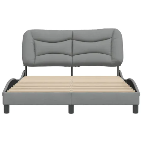Cadre de lit sans matelas Hvar gris clair 140x200 cm tissu