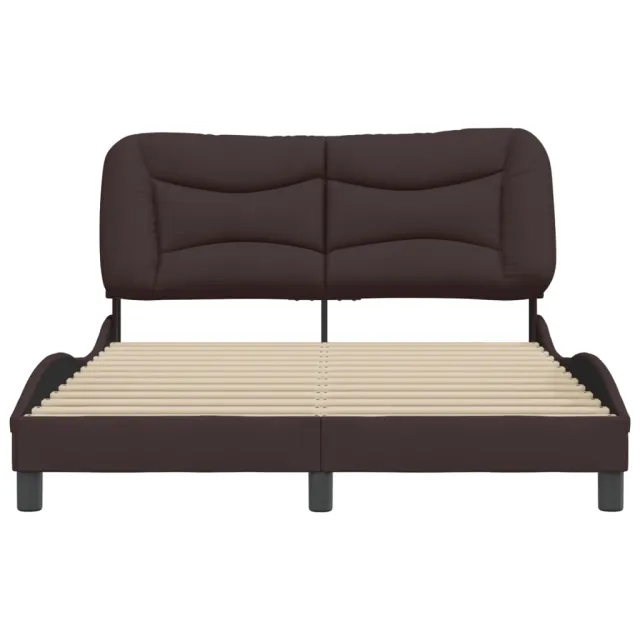 Cadre de lit sans matelas Hvar marron foncé 140x200 cm tissu