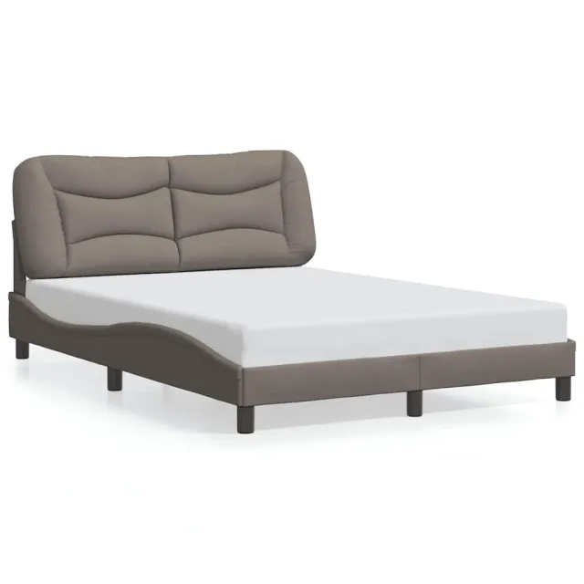 Cadre de lit sans matelas Hvar taupe 140x200 cm tissu