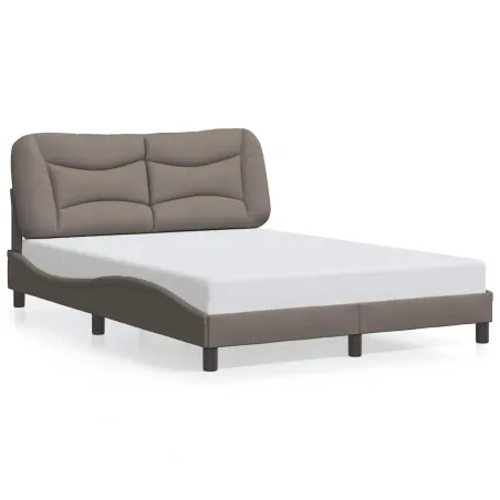 Cadre de lit sans matelas Hvar taupe 140x200 cm tissu