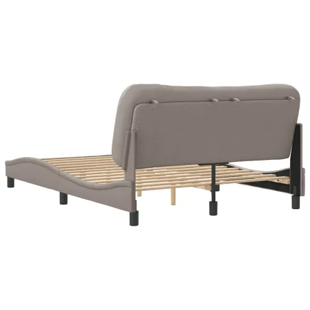 Cadre de lit sans matelas Hvar taupe 140x200 cm tissu