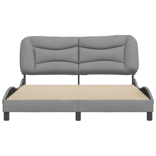 Cadre de lit sans matelas Hvar gris clair 160x200 cm tissu