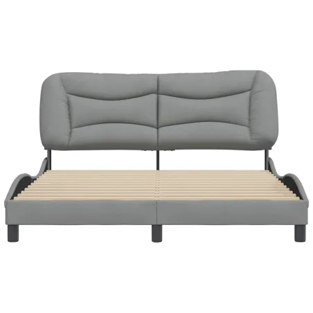 Cadre de lit sans matelas Hvar gris clair 160x200 cm tissu