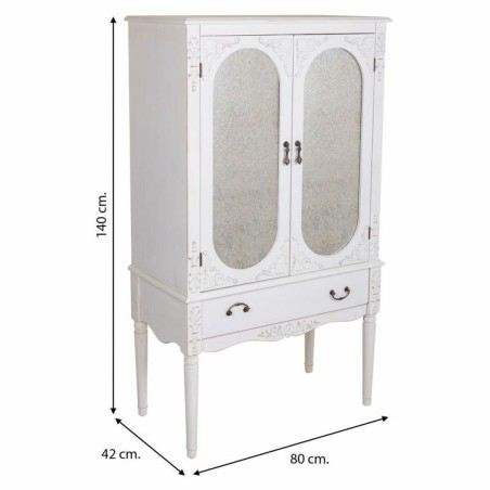 Armario Alexandra House Living Blanco Vidrio Madera de abeto Madera MD
