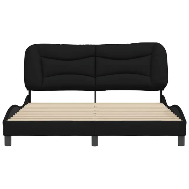 Cadre de lit sans matelas Hvar noir 160x200 cm tissu