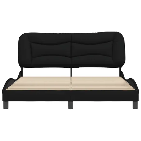 Cadre de lit sans matelas Hvar noir 160x200 cm tissu