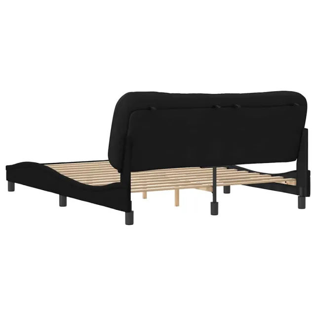 Cadre de lit sans matelas Hvar noir 160x200 cm tissu