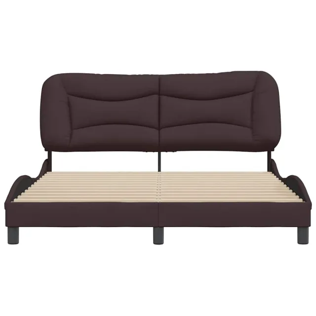 Cadre de lit sans matelas Hvar marron foncé 160x200 cm tissu