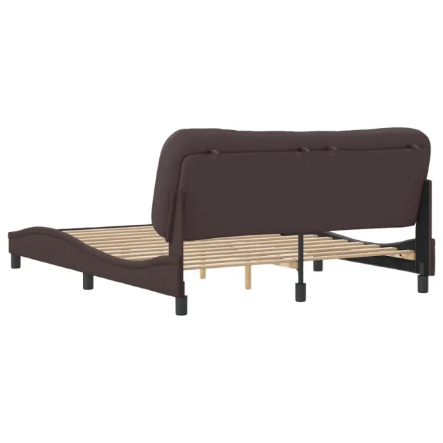 Cadre de lit sans matelas Hvar marron foncé 160x200 cm tissu