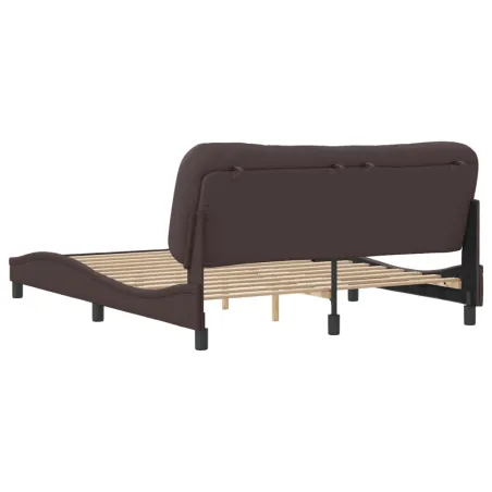 Cadre de lit sans matelas Hvar marron foncé 160x200 cm tissu
