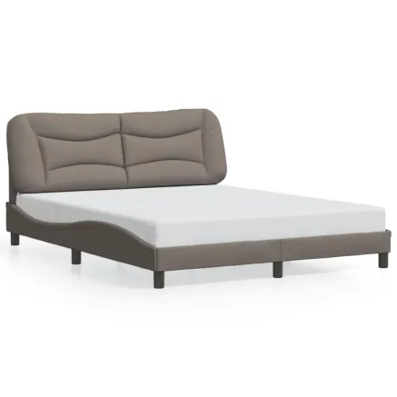 Cadre de lit sans matelas Hvar taupe 160x200 cm tissu 2