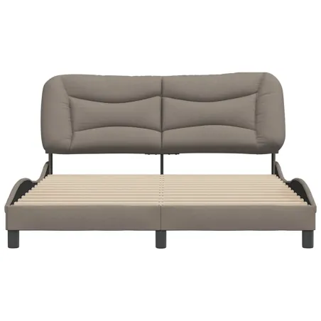 Cadre de lit sans matelas Hvar taupe 160x200 cm tissu